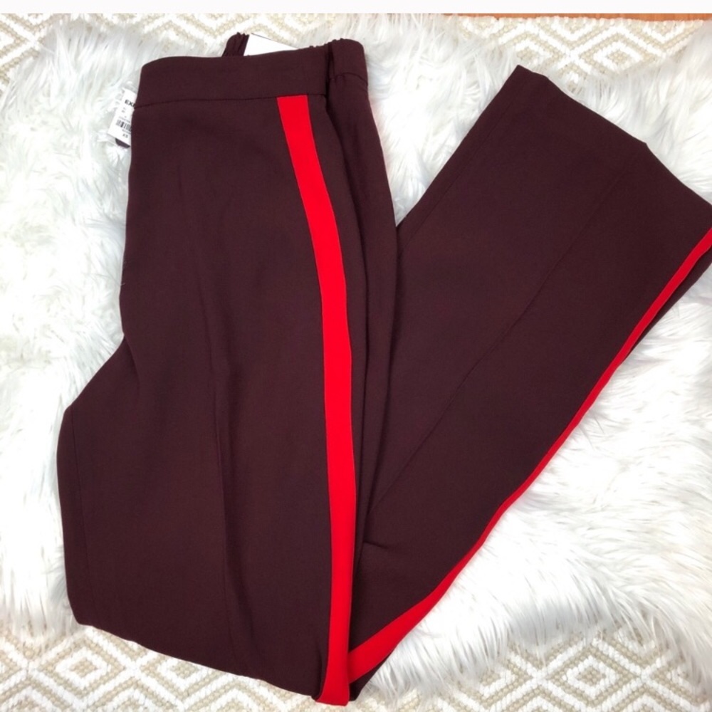 Express Wide Leg Super High Rise Burgundy Pants XS